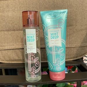 Bath & Body Works Coconut Mint Drop Body Spray and Body Cream, NWT never used